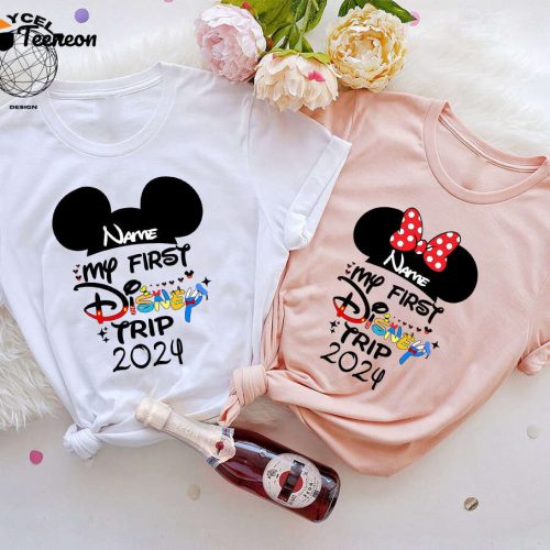 Custom My First Disney Trip 2024 Shirt – Celebrate Your First Disneyworld Trip with a Magical Disney Matching Shirt Disneyland Shirt for Disneyworld Trip Shop Now!