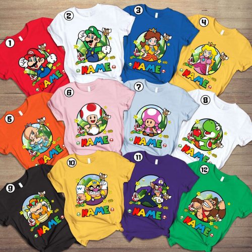 Custom Super Mario Family Birthday Shirt – Matching Squad & Costume Tees