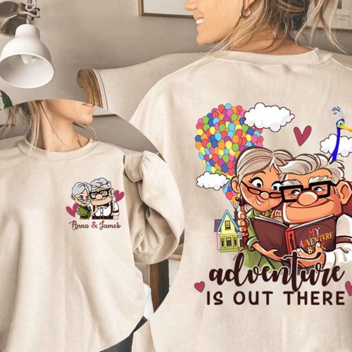 Custom Up Carl & Ellie Adventure Shirt Personalized Couple Pixar Disneyland Movie Tee