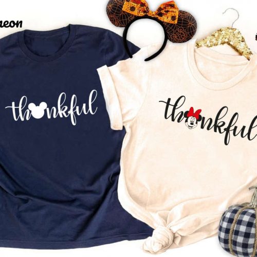 Cute Fall Disney Thanksgiving Shirts Family Trip Tee with Funny Thanksgiving Designs