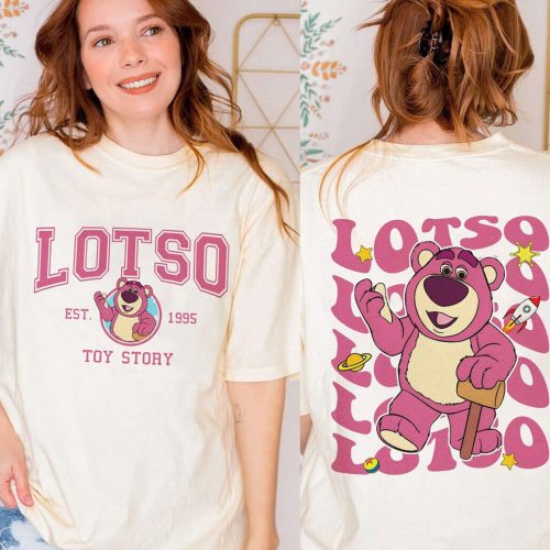 Cute Lotso Bear 2 Sided Sweatshirt: Toy Story Characters Shirt