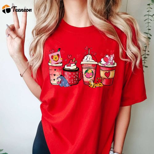 Cute Pooh & Friends Coffee Valentine Shirt – Disneyland Couple Matching Latte Shirt Valentines Day Gift