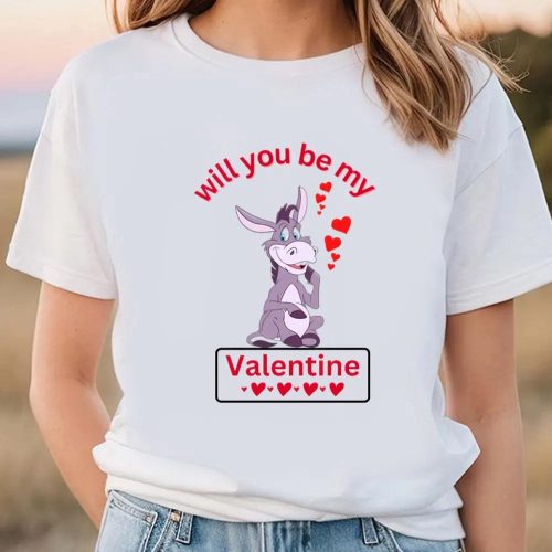 Cute Valentines Day Shirts, Happy Valentine Day Donkey Will You Be My Valentine T-shirt