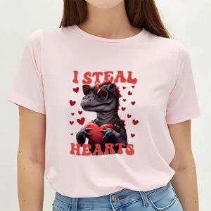 Cute Valentines Day Shirts, Heart Thief Dinosaur Valentine Day T-Shirt