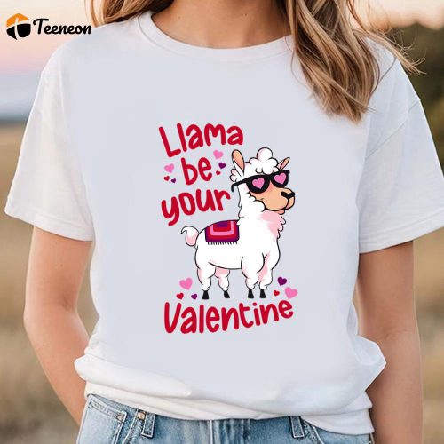 Llama Be Your Valentine Funny T-Shirt – Cute Valentines Day Shirts