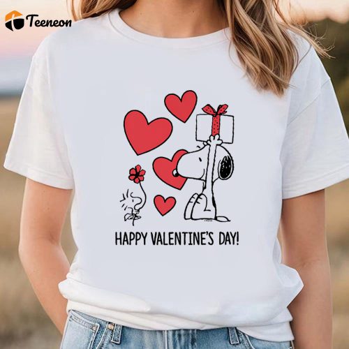 Cute Valentines Day Shirts, Peanuts Snoopy Happy Valentines Day T-Shirt