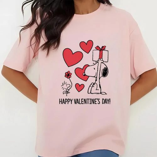 Cute Valentines Day Shirts, Peanuts Snoopy Happy Valentines Day T-Shirt