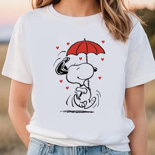 Cute Peanuts Snoopy Raining Hearts Valentine Shirt: Perfect for Valentines Day!