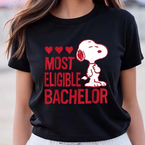 Cute Valentines Day Shirts, Peanuts Snoopy Valentine’s Bachelor T-Shirt