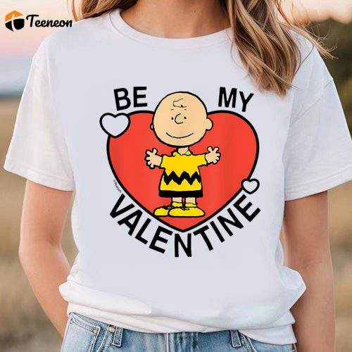 Cute Valentines Day Shirts, Peanuts Valentine Charlie Brown Heart T-Shirt