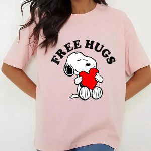 Cute Valentine s Day Shirts: Free Snoopy Hugs T-Shirt Peanuts Valentine