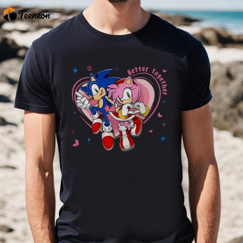 Cute Valentines Day Shirts, Sonic And Amy Rose Couple Shirt, Sonic Valentines Shirt