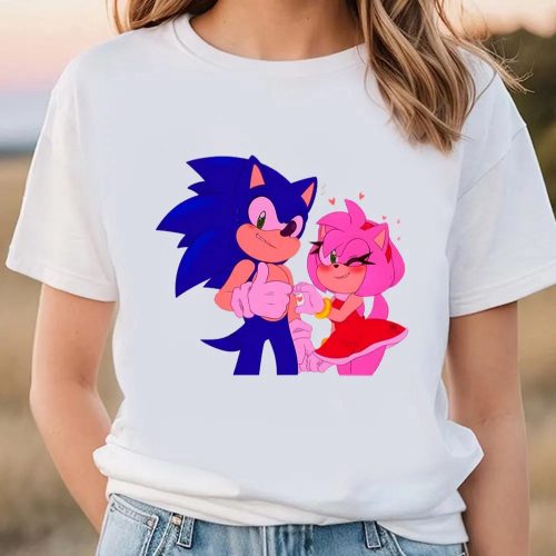 Cute Valentines Day Shirts, Sonic And Amy Rose Couple Shirt, Sonic Valentines Shirt, Sonic The Hedgehog Couple Shirt