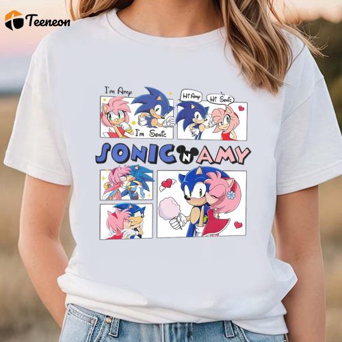 Cute Valentines Day Shirts, Sonic And Amy Rose Shirt, Sonic Valentines Shirt