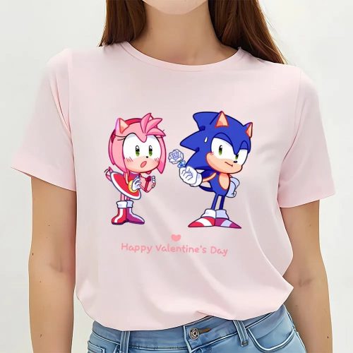 Cute Valentines Day Shirts, Sonic The Hedgehog Amy Rose Love Girls T-Shirt