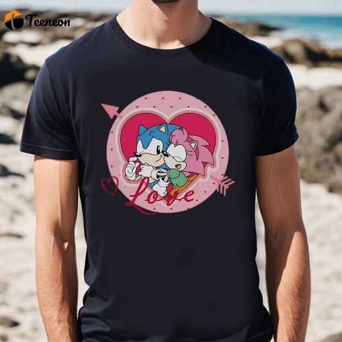 Cute Valentines Day Shirts, Sonic The Hedgehog Amy Rose Love Valentine’s T-Shirt