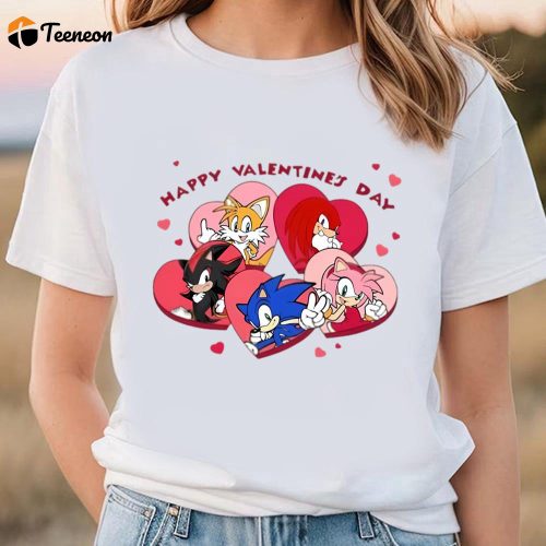 Cute Valentines Day Shirts, Sonic The Hedgehog Valentine Shirt