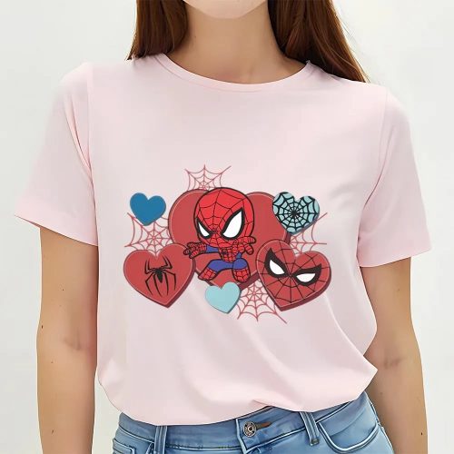 Cute Spiderman Hearts Valentine Day Shirts – Superhero Valentine Shirt