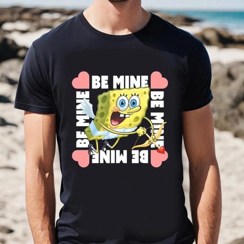 Cute Valentines Day Shirts, SpongeBob SquarePants Valentine’s Day Cupid Be Mine T-Shirt