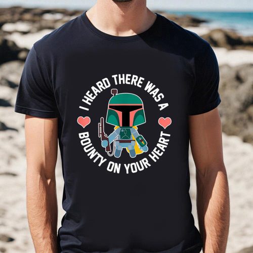 Cute Valentines Day Shirts, Star Wars Boba Fett Bounty Heart Valentine’s T-Shirt