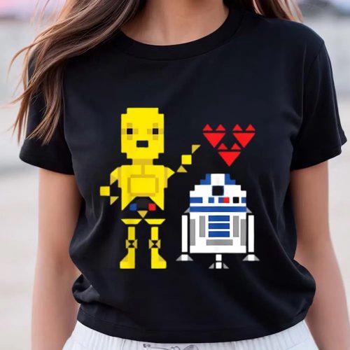 Cute Star Wars C-3PO R2-D2 Droid Love Valentine’s T-Shirt