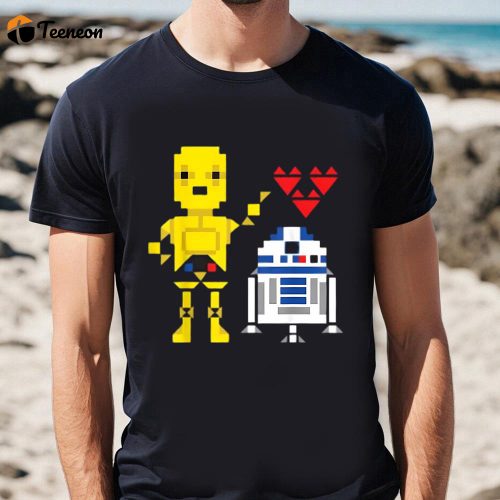 Cute Star Wars C-3PO R2-D2 Droid Love Valentine’s T-Shirt