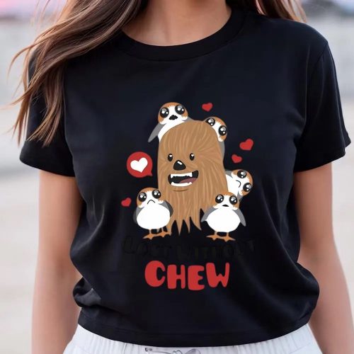 Cute Valentines Day Shirts, Star Wars Chewbacca Valentine’s Day Lost Without Chewie And Porgs T-Shirt