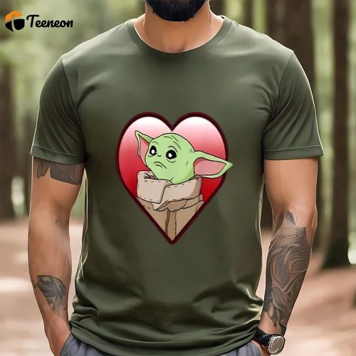 Cute Valentines Day Shirts, Star Wars Valentine Baby Yoda Hug Hear Valentine Shirt