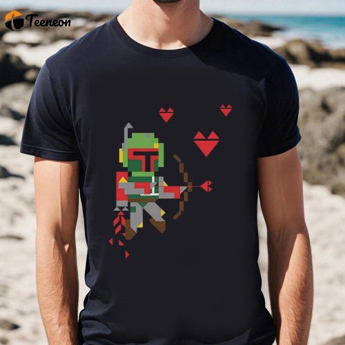 Cute Valentines Day Shirts, Star Wars Valentine’s Day Boba Fett Cupid T-Shirt