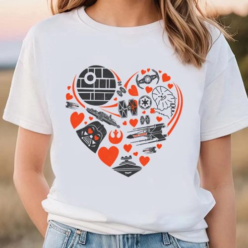 Cute Valentines Day Shirts, Star Wars Valentine’s Day Galaxy Heart T-Shirt