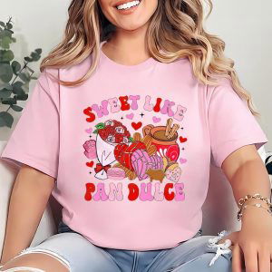 Cute Mexican Valentine Shirt: Sweet Pan Dulce Calorias De Amor No Cuentan