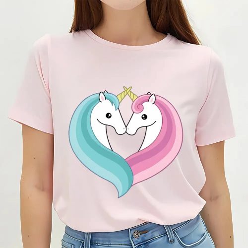 Cute Unicorn Heart Valentine T-shirt: Perfect for Valentine s Day