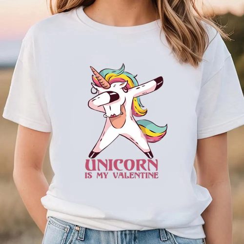 Cute Unicorn Valentines Day T-Shirt: Rainbow Love for Your Valentine