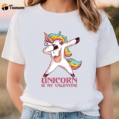 Cute Unicorn Valentines Day T-Shirt: Rainbow Love for Your Valentine