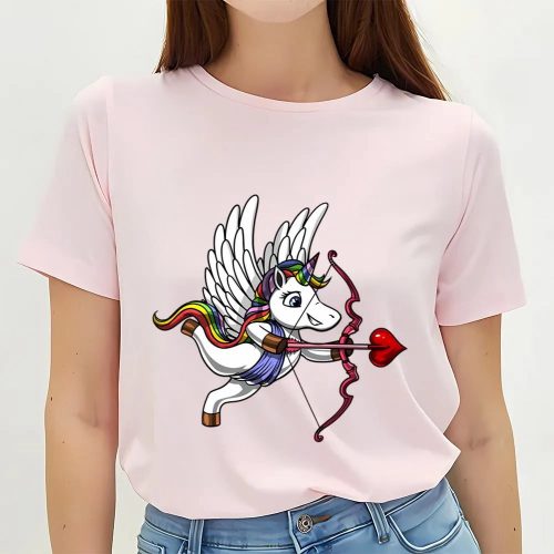 Cute Unicorn Valentines Day Cupid T-Shirt: Spread Love with Trendy Shirts