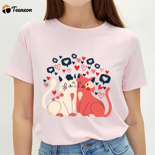 Cute Valentine s Day Shirts: Gift Your Lover a Charming Valentine Cat T-Shirt!