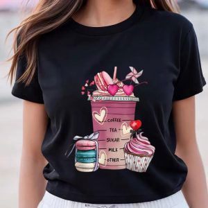 Cute Valentine s Day Shirts for Coffee Lovers: Heart Women s Girl s Shirt