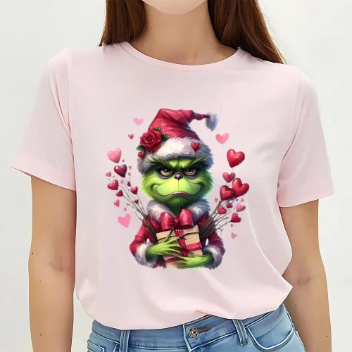 Cute Valentines Day Shirts, Valentine Grinch With Hearts Valentine Shirt