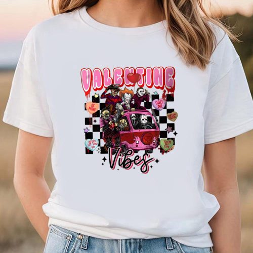 Cute Valentines Day Shirts, Valentine Horror Movie Characters Lover Vibes Limited Edition T-shirts