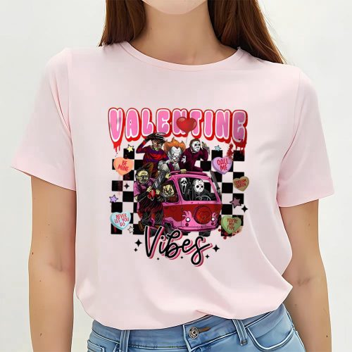 Cute Valentines Day Shirts, Valentine Horror Movie Characters Lover Vibes Limited Edition T-shirts