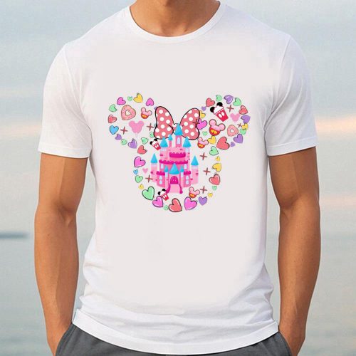 Cute Valentines Day Shirts, Valentine Mickey Mouse Disney Castle Love Shirt