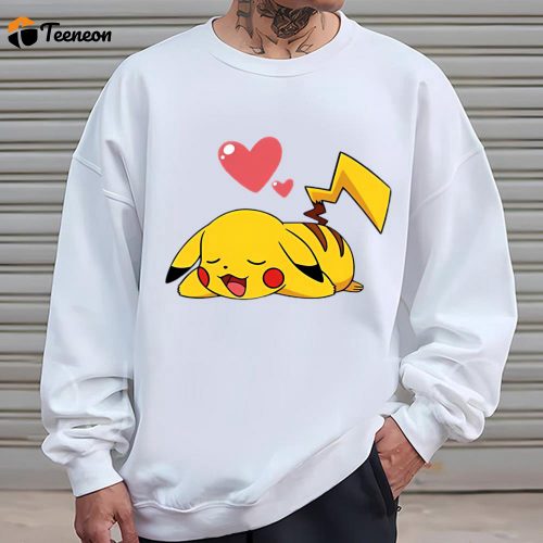 Cute Valentines Day Shirts, Valentine Pikachu With Love Pokemon Valentine T-Shirt