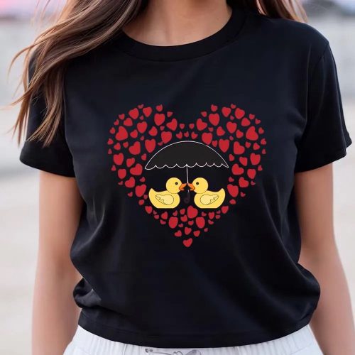 Cute Valentines Day Shirts, Valentine Rubber Ducks T-shirts Heart Rain Gifts