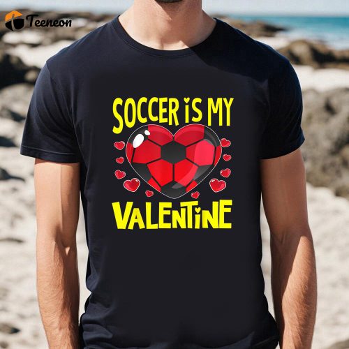 Cute Valentines Day Shirts, Valentine Shirts For Girls Gifts Soccer Heart Women Kids T-shirt