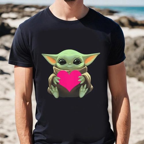 Cute Valentines Day Shirts, Valentine’s Day Baby Yoda Heart Funny Shirt