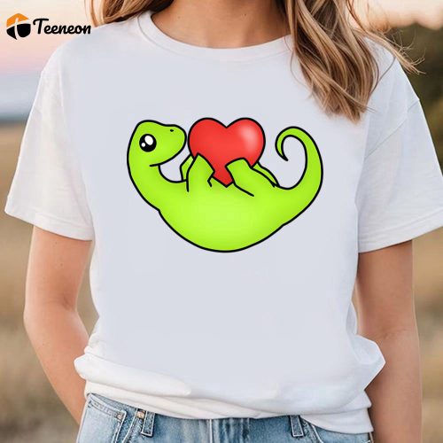 Cute Valentines Day Shirts, Valentines Day Be My Valentine Cute Brachiosaurus Holding A Heart Valentine T-Shirt