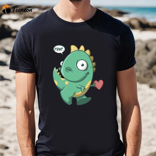 Cute Valentines Day Shirts, Valentines Day Cute Dinosaur Rawr T Shirt