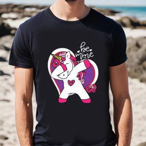 Cute Valentines Day Shirts, Valentines Day Dabbing Unicorn T-Shirt