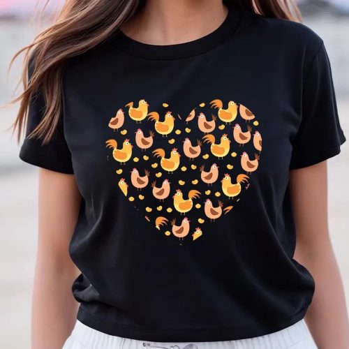 Cute Valentines Day Shirts, Valentines Day Funny Chicken Heart T-Shirt