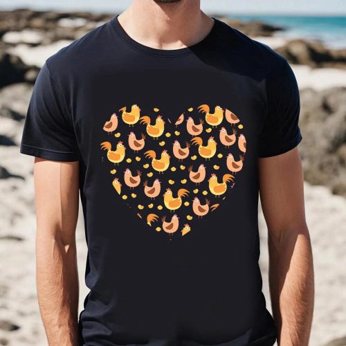 Cute Valentines Day Shirts, Valentines Day Funny Chicken Heart T-Shirt